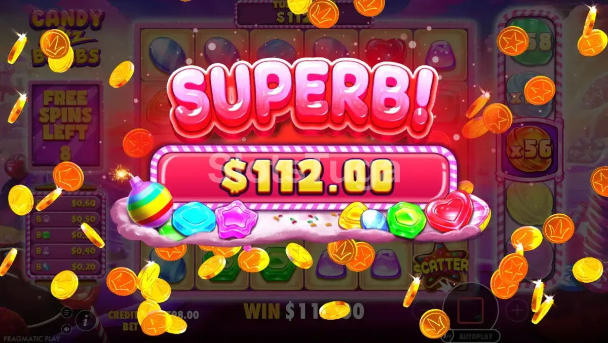 Grande vitória na Candy Blitz Bombs com multiplicador alto ativo