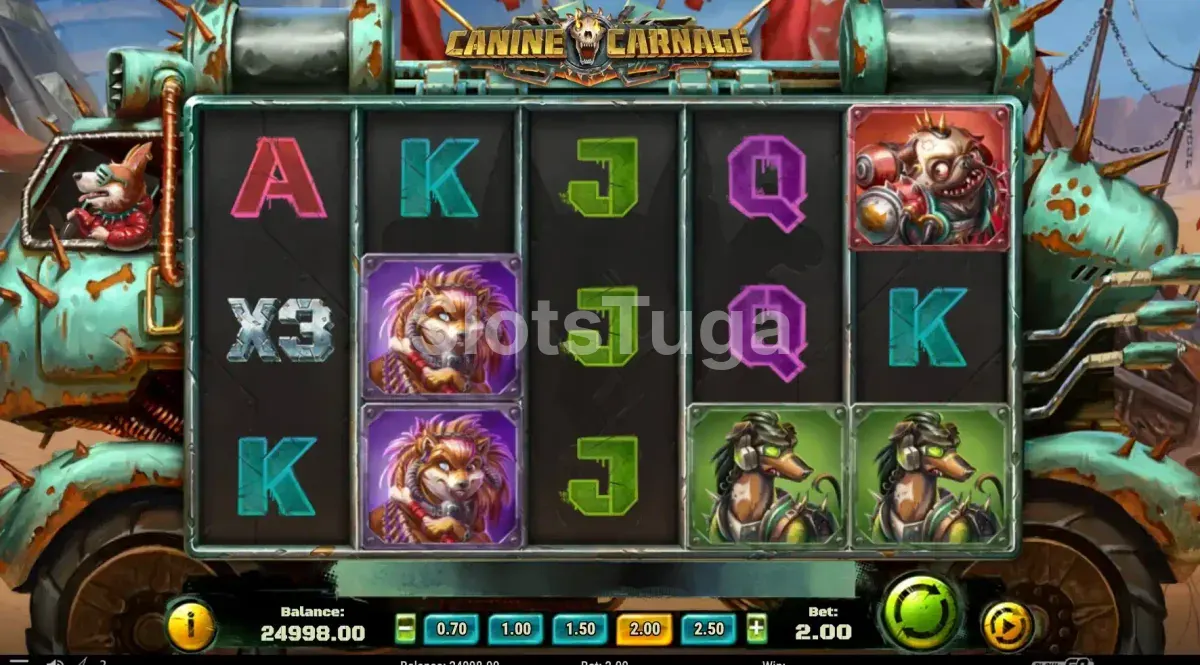 Jogo base da slot Canine Carnage da Play'n GO