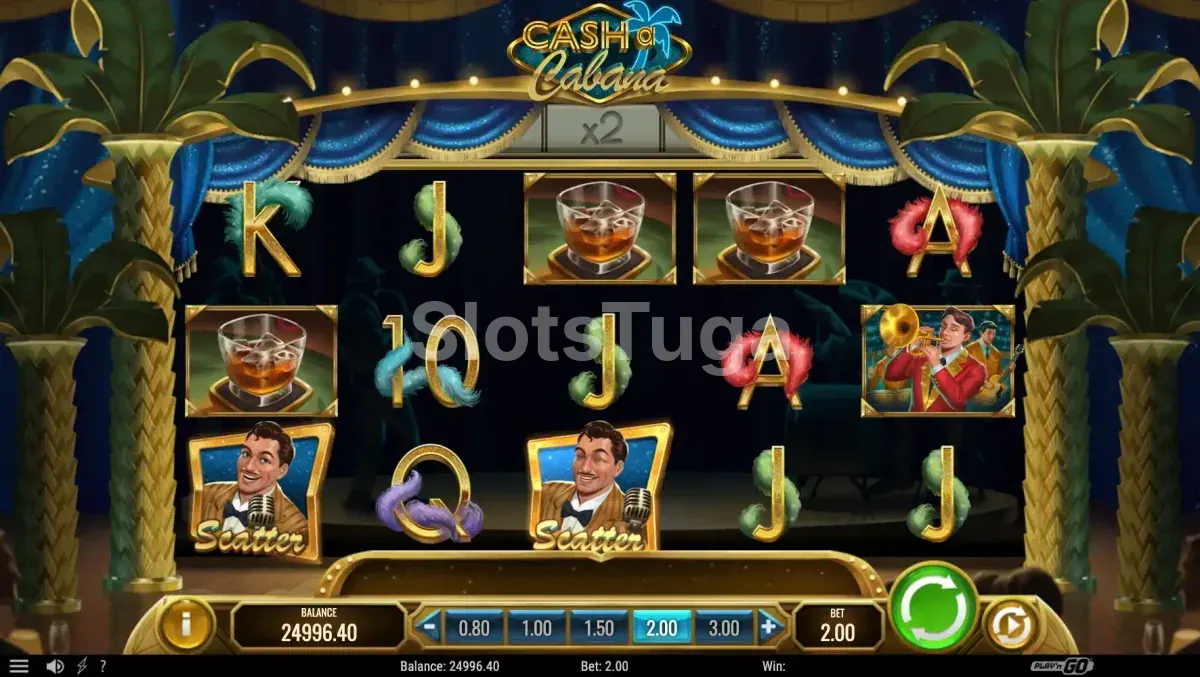 Tela principal do jogo Cash-a-Cabana com tema de cabaré
