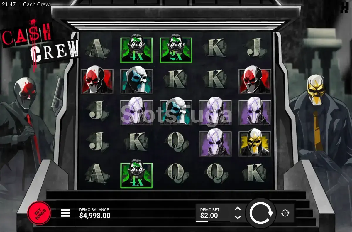 Tela principal do jogo Cash Crew com os personagens da gangue
