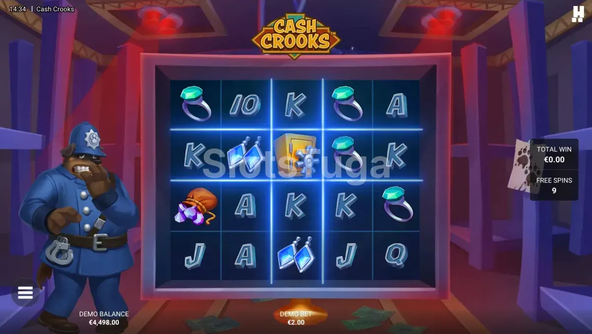 Free spins da Cash Crooks com Vault Dials acumulando multiplicadores
