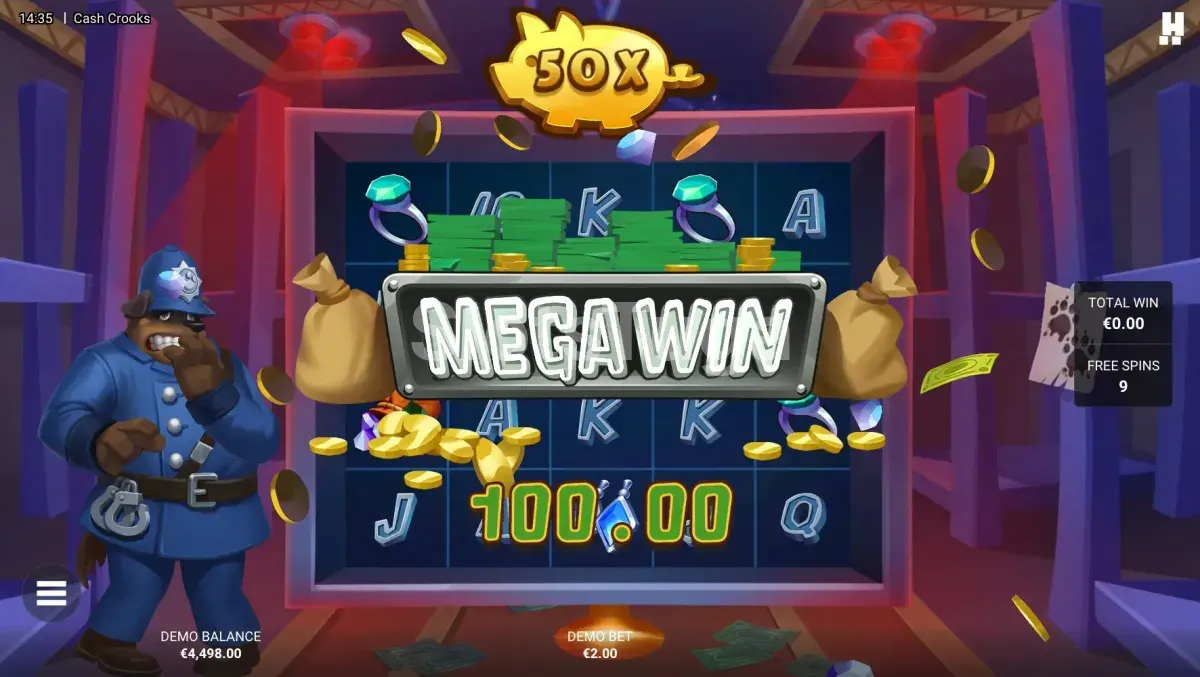 Big win na Cash Crooks com o cofre Piggy Bank lotado de multiplicadores