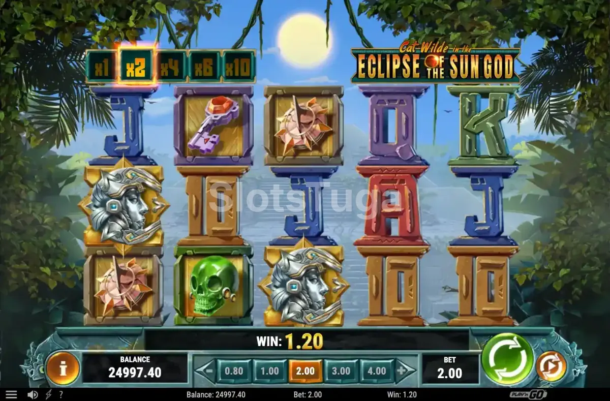Jogo base da slot Cat Wilde in the Eclipse of the Sun God