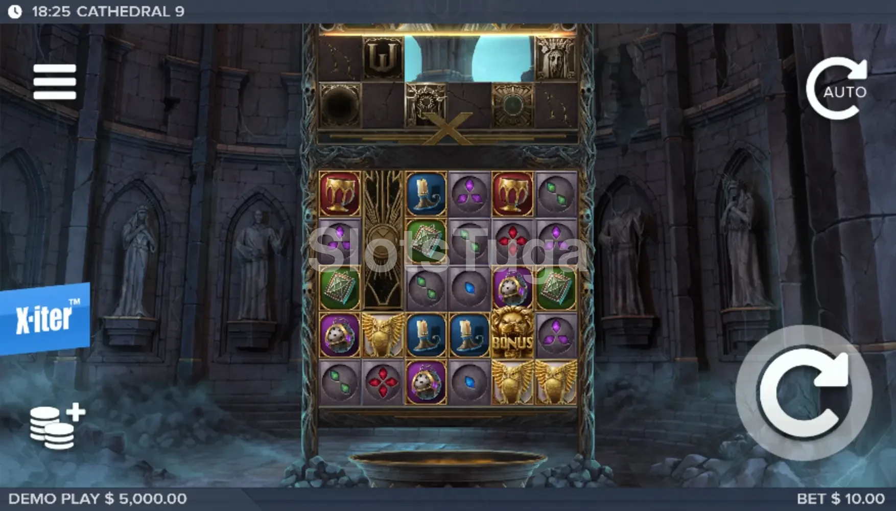Jogo base da Cathedral 9 com rolos e símbolos góticos