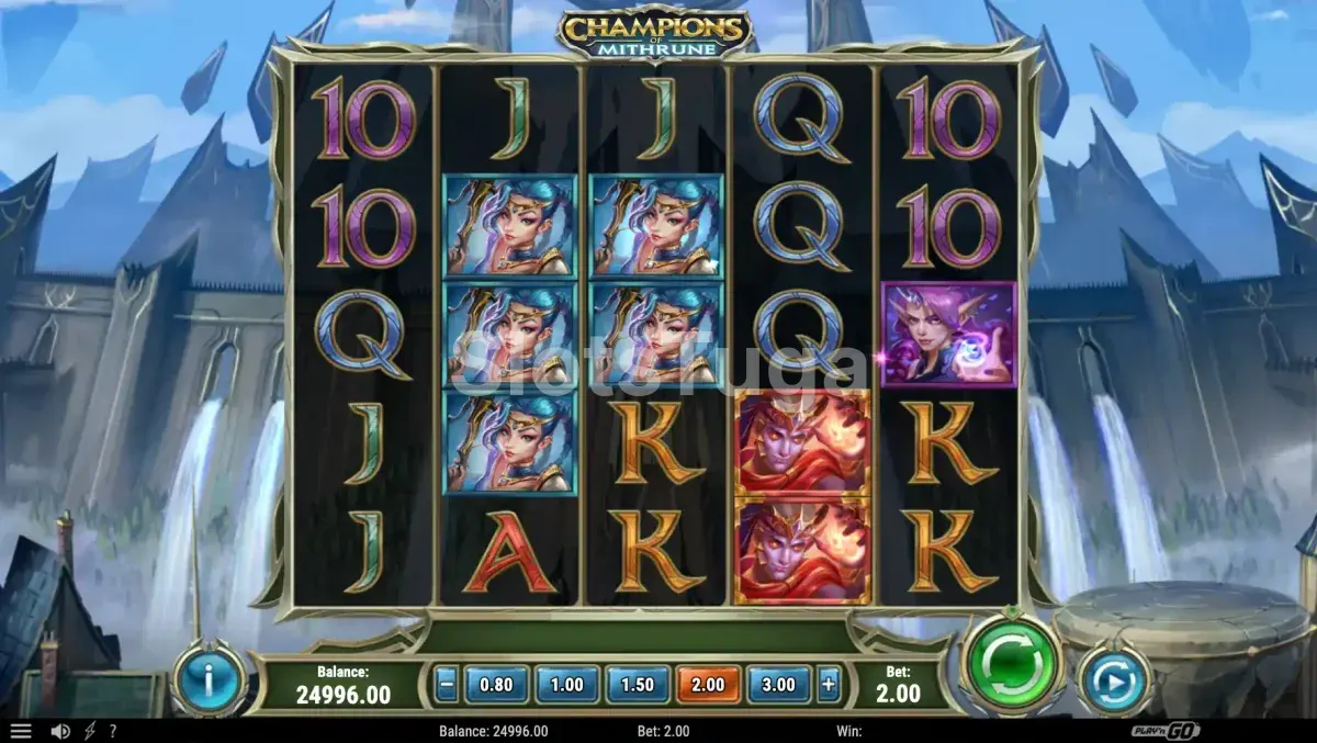 Segunda tela de gameplay de Champions of Mithrune com modificadores ativos