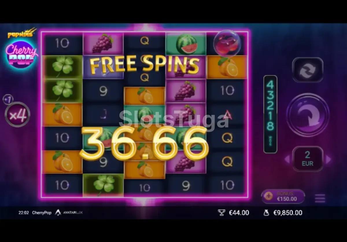 Big win na Cherry Pop com multiplicadores aplicados