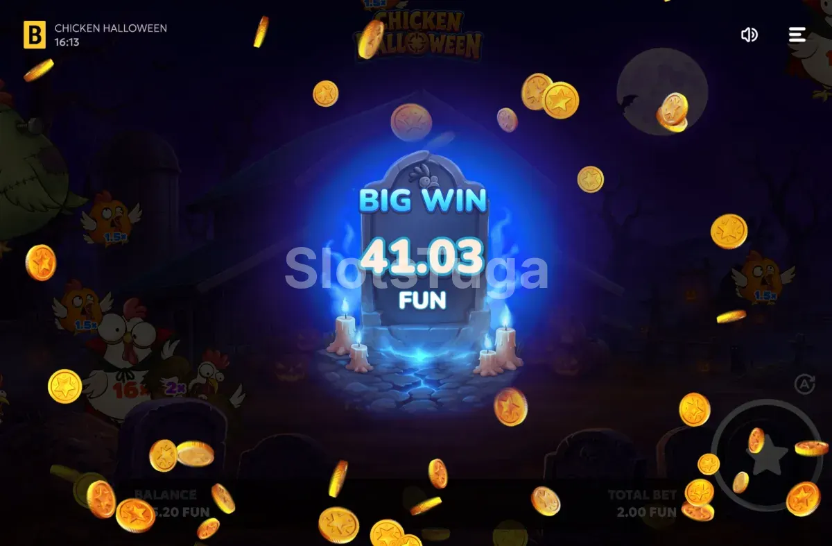 Ecrã de grande ganho em Chicken Halloween