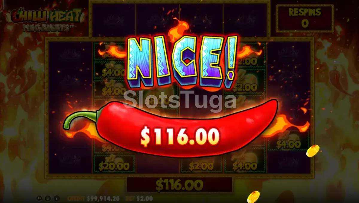 Big win na Chilli Heat Megaways com multiplicador elevado