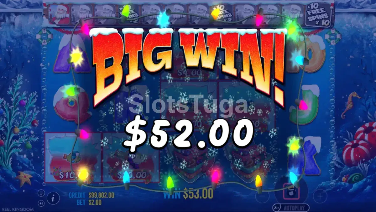 Grande vitória na Christmas Big Bass Bonanza com multiplicador alto
