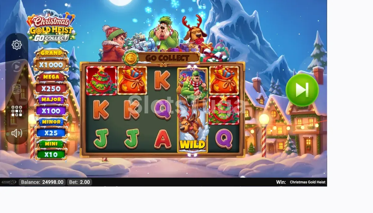 Ecrã do jogo base de Christmas Gold Heist
