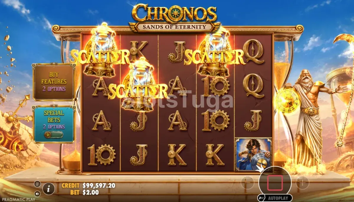 Scatters a aterrar nos rolos de Chronos Sands of Eternity