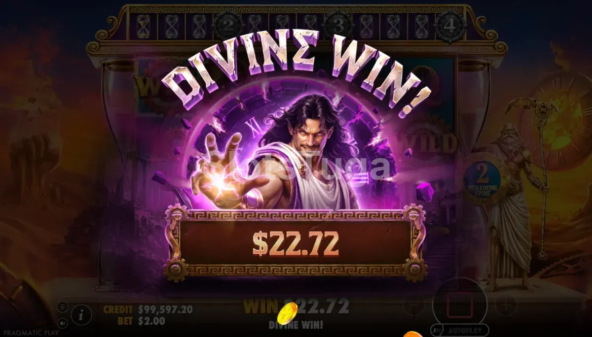 Combinação premiada em Chronos Sands of Eternity