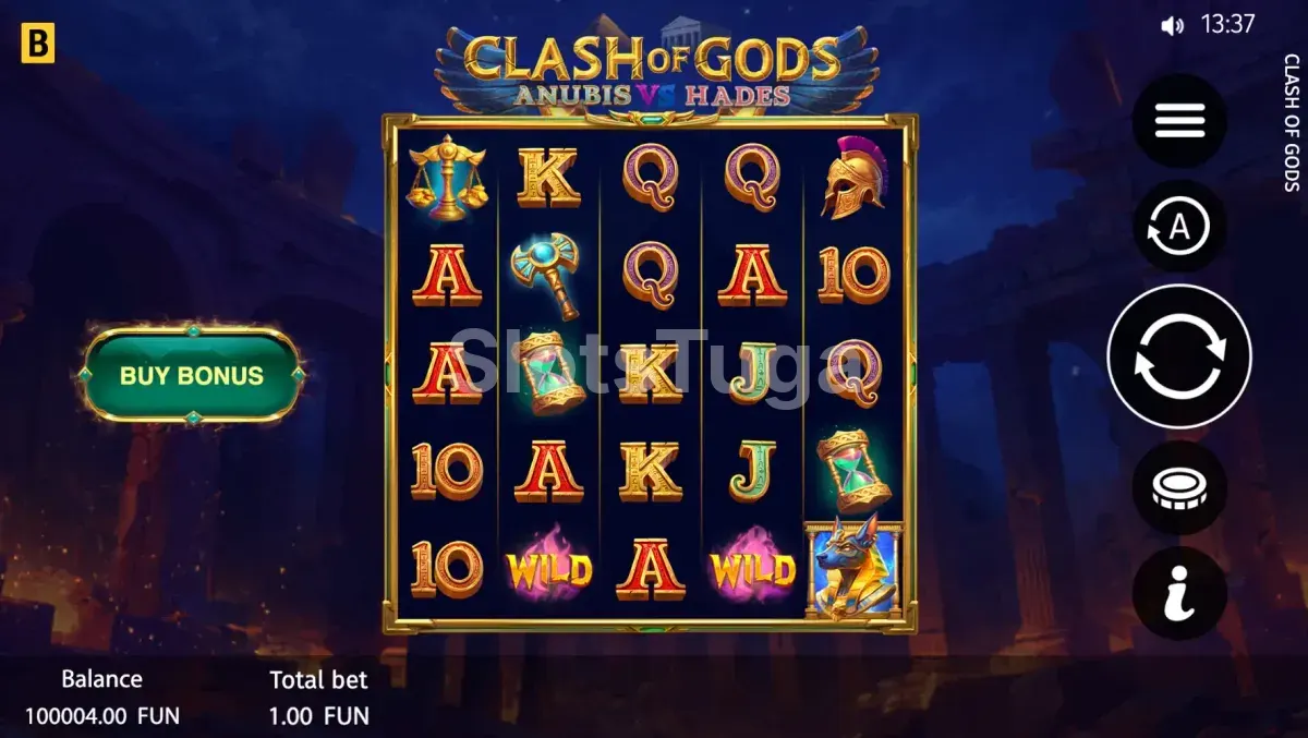 Jogo base da Clash of Gods Anubis vs Hades em ação