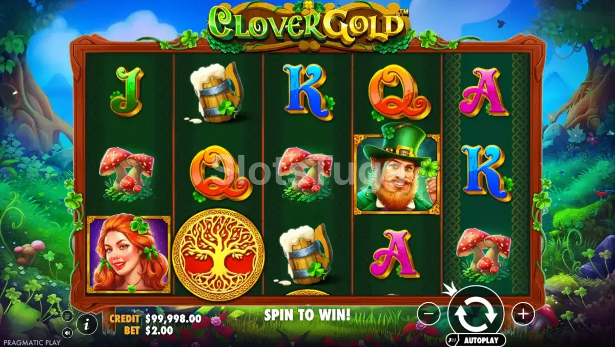 Jogo base do Clover Gold com símbolos irlandeses