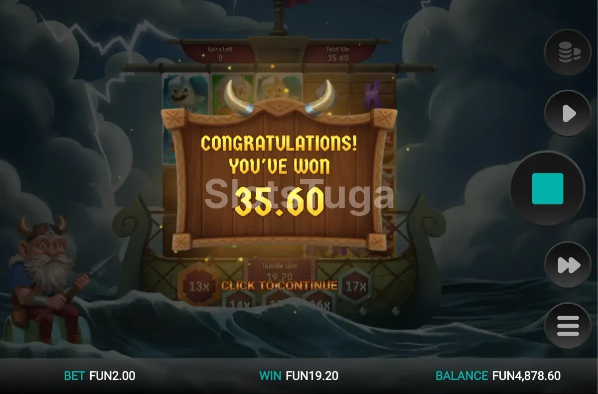 Tela de grande vitória na Cod of Thunder Dream Drop