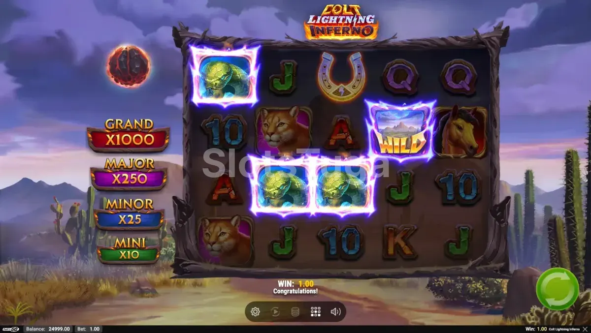 Big win na slot Colt Lightning Inferno mostrando premiação alta em reais