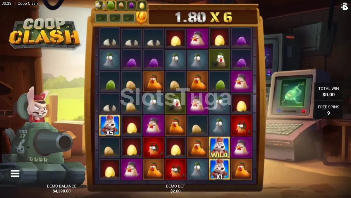 Rodadas gratuitas ativadas na slot Coop Clash com multiplicadores acumulados