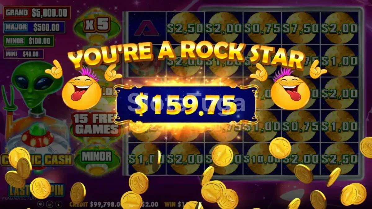 Grande vitória no Cosmic Cash com multiplicadores ativos