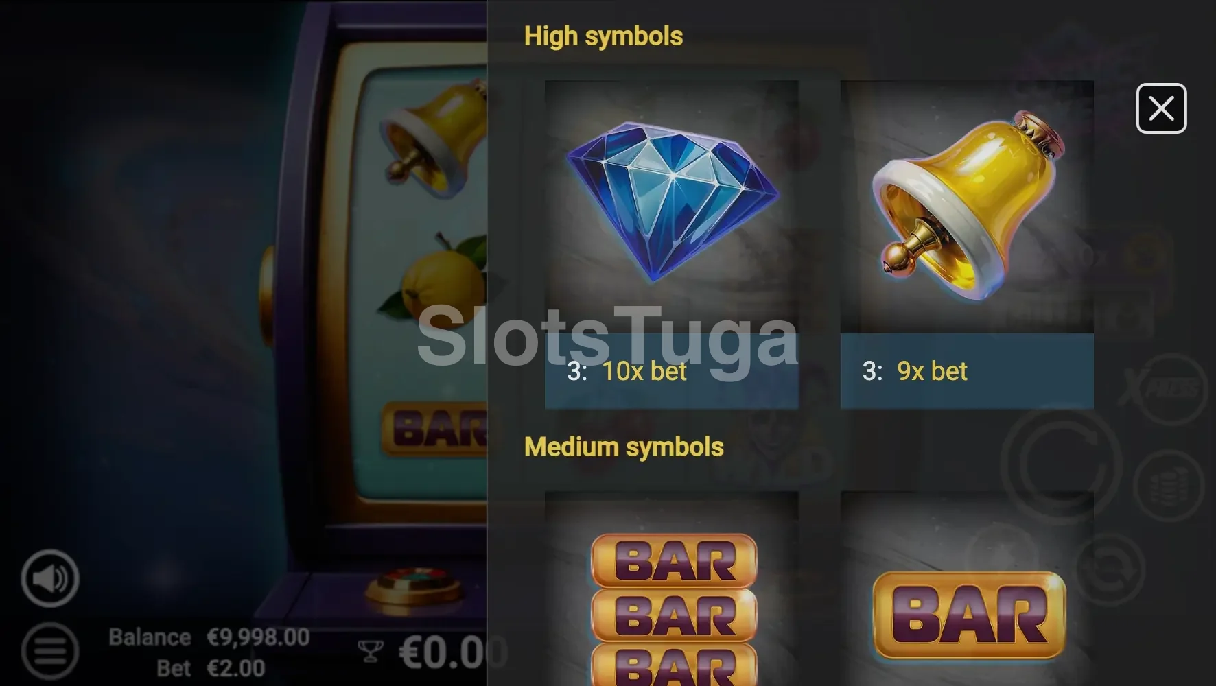Tabela de pagamentos da Cosmic Jokers mostrando valores dos símbolos
