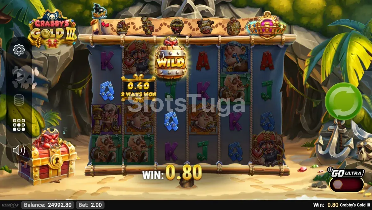 Segunda vista do jogo base de Crabbys Gold 3 em ambiente submarino