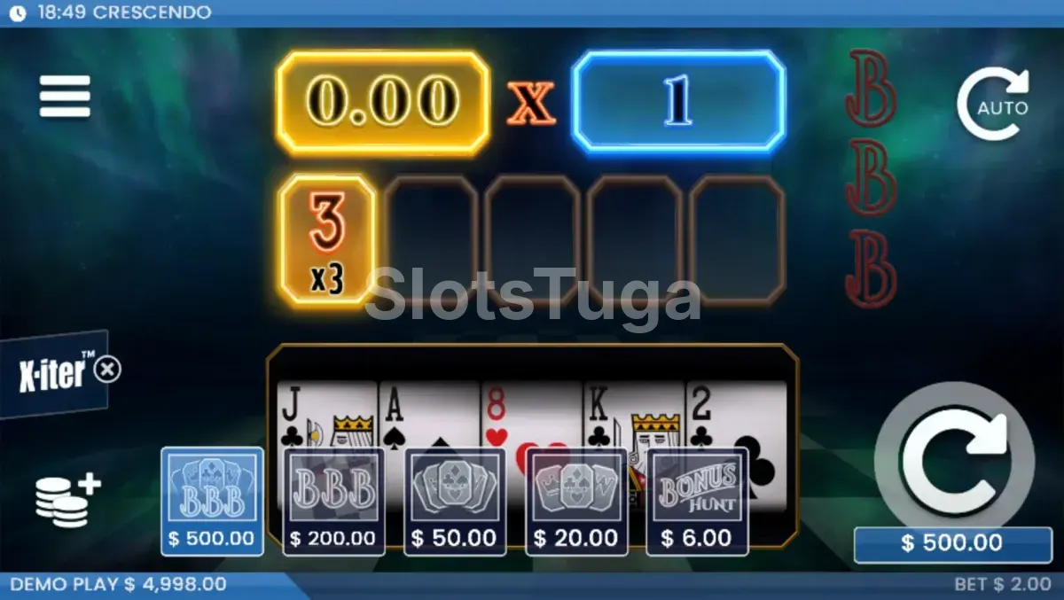 Tela de compra de bônus da Crescendo ELK Studios