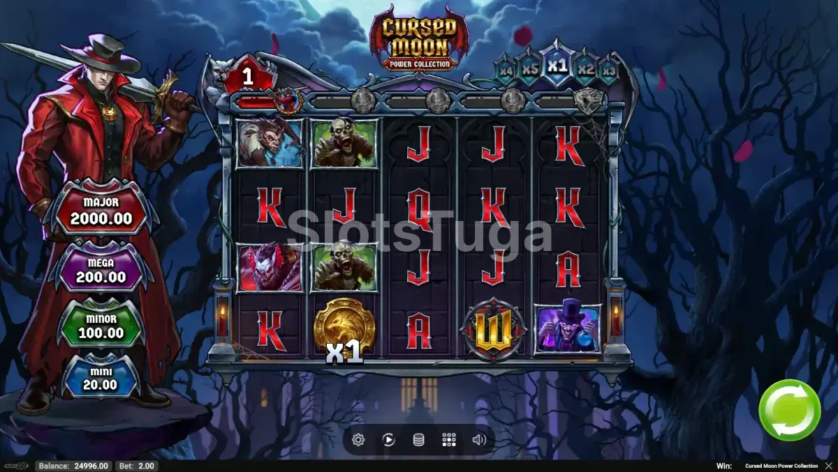 Segundo screenshot do jogo base da Cursed Moon Power Collection mostrando o sistema Level Up em ação
