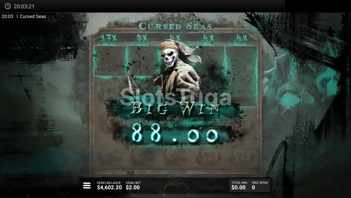 Big win épico na Cursed Seas com multiplicadores ativos