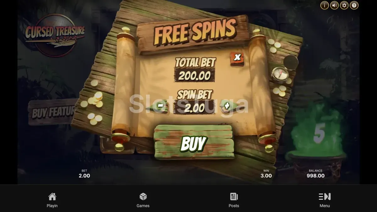 Opção de compra de bônus na Cursed Treasure NetEnt
