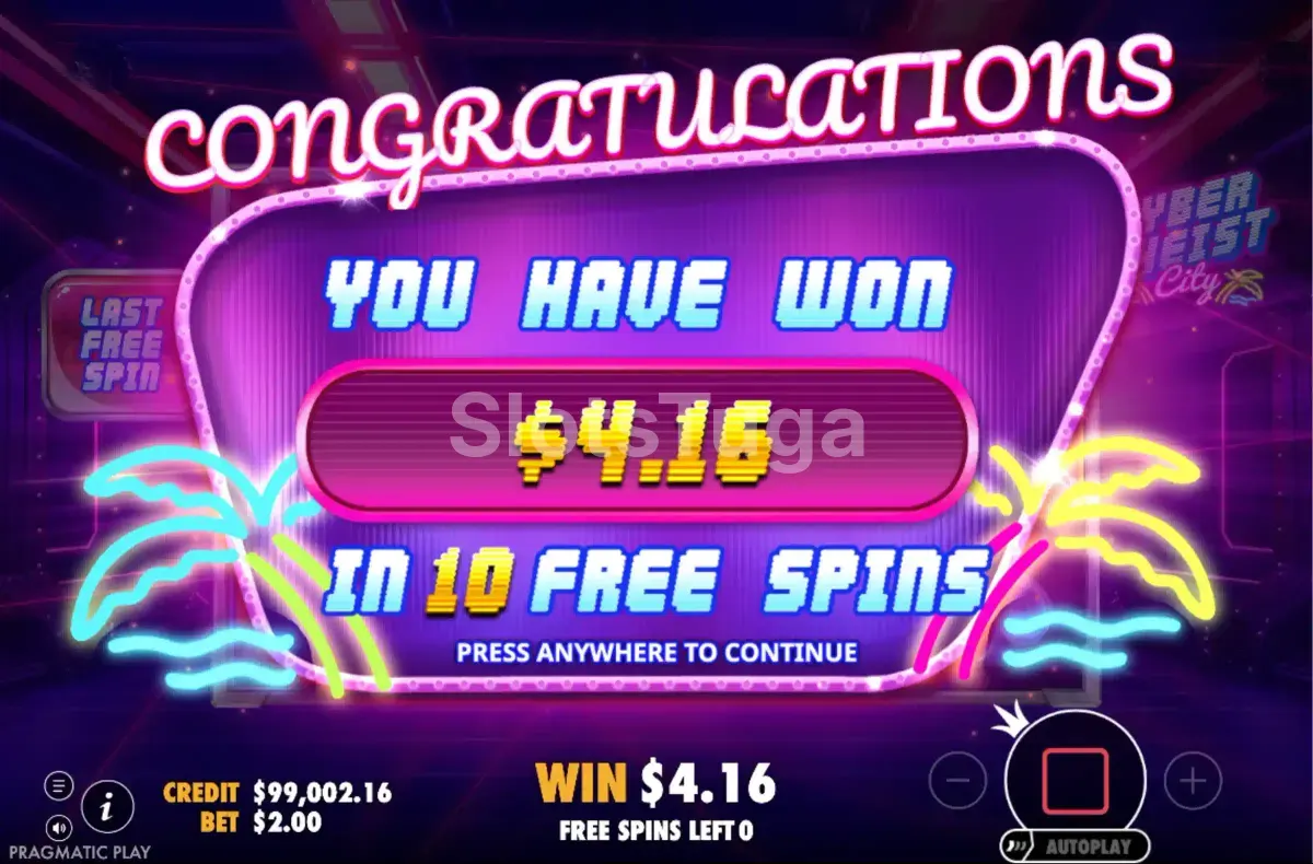 Big win na slot Cyberheist City com multiplicador explosivo na tela