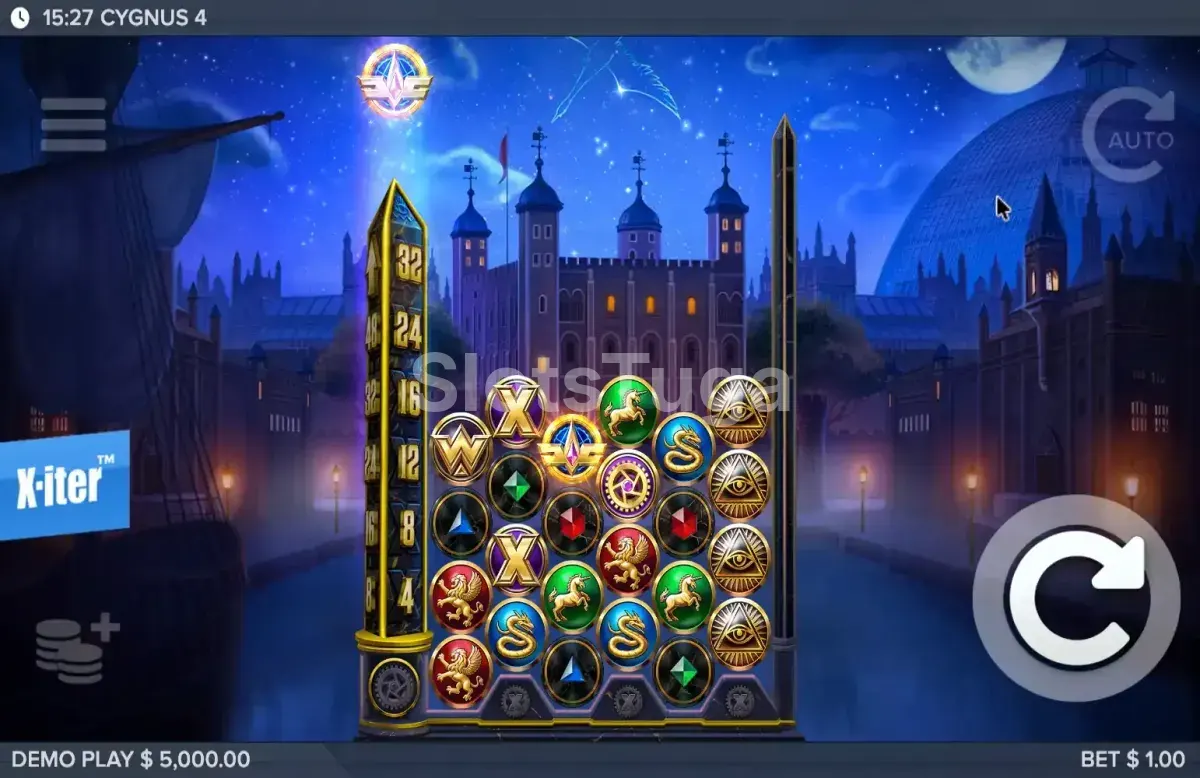 Jogo base da Cygnus 4 com grid completo e multiplicadores ativos
