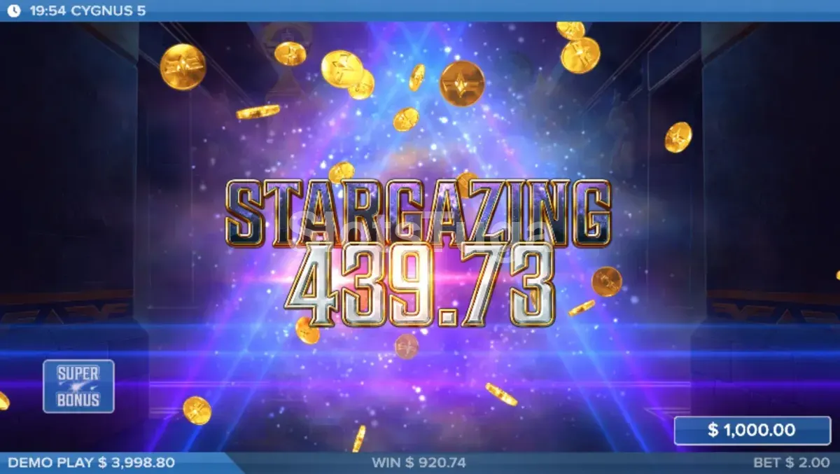 Big win na Cygnus 5 com multiplicador alto na tela