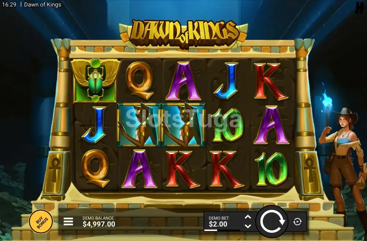 Tela principal do jogo Dawn of Kings com os rouleaux medievais em ação