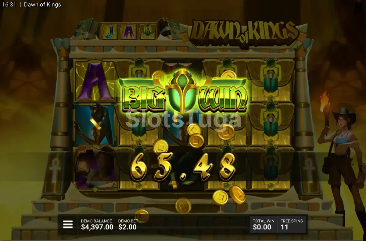 Big win épico na slot Dawn of Kings com multiplicadores no máximo