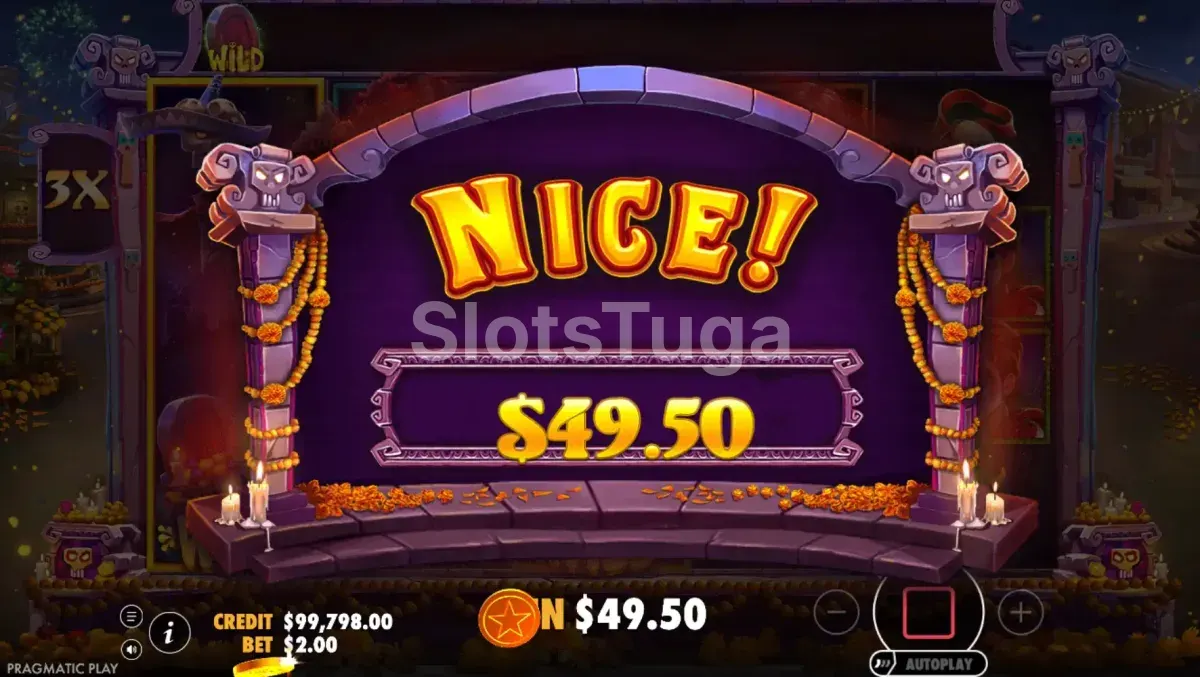 Grande vitória na slot Day of Dead com wilds cobrindo os rolos