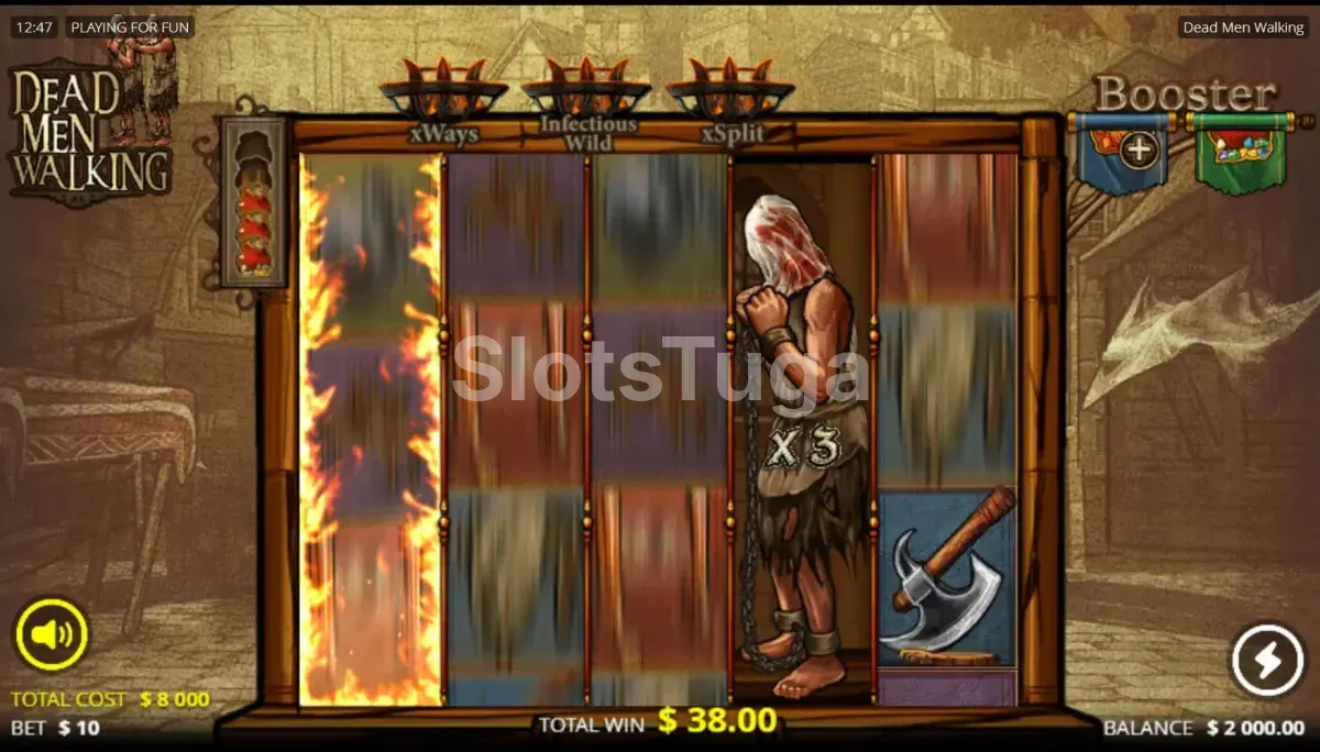Rodadas grátis em ação na slot Dead Men Walking da Nolimit City