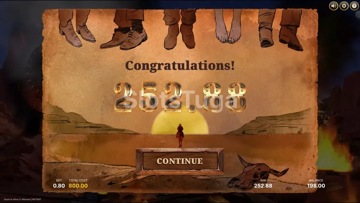 Big win registrado no Dead or Alive 3 Wanted com multiplicador elevado na tela