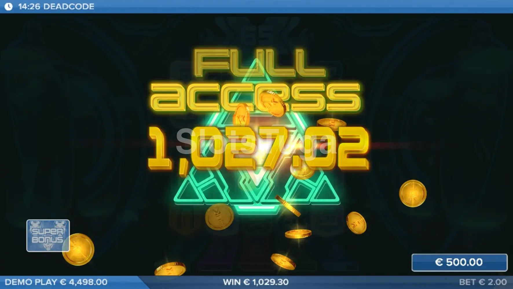 Big win na slot Deadcode com multiplicador elevado