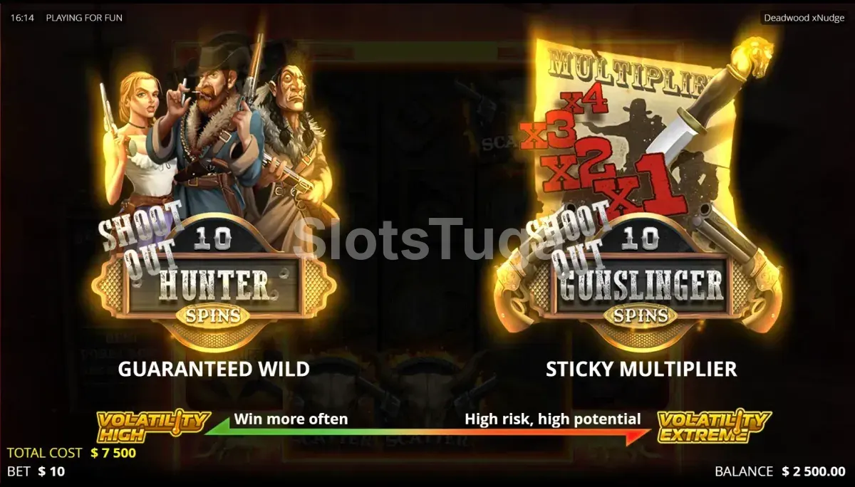 Rodadas grátis ativas na slot Deadwood com Wilds expandidos