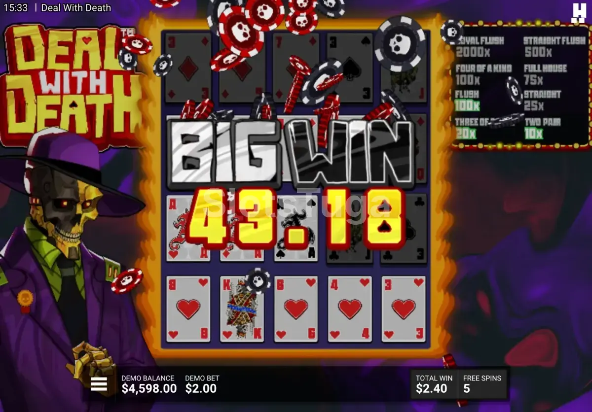 Grande vitória na slot Deal With Death da Hacksaw Gaming