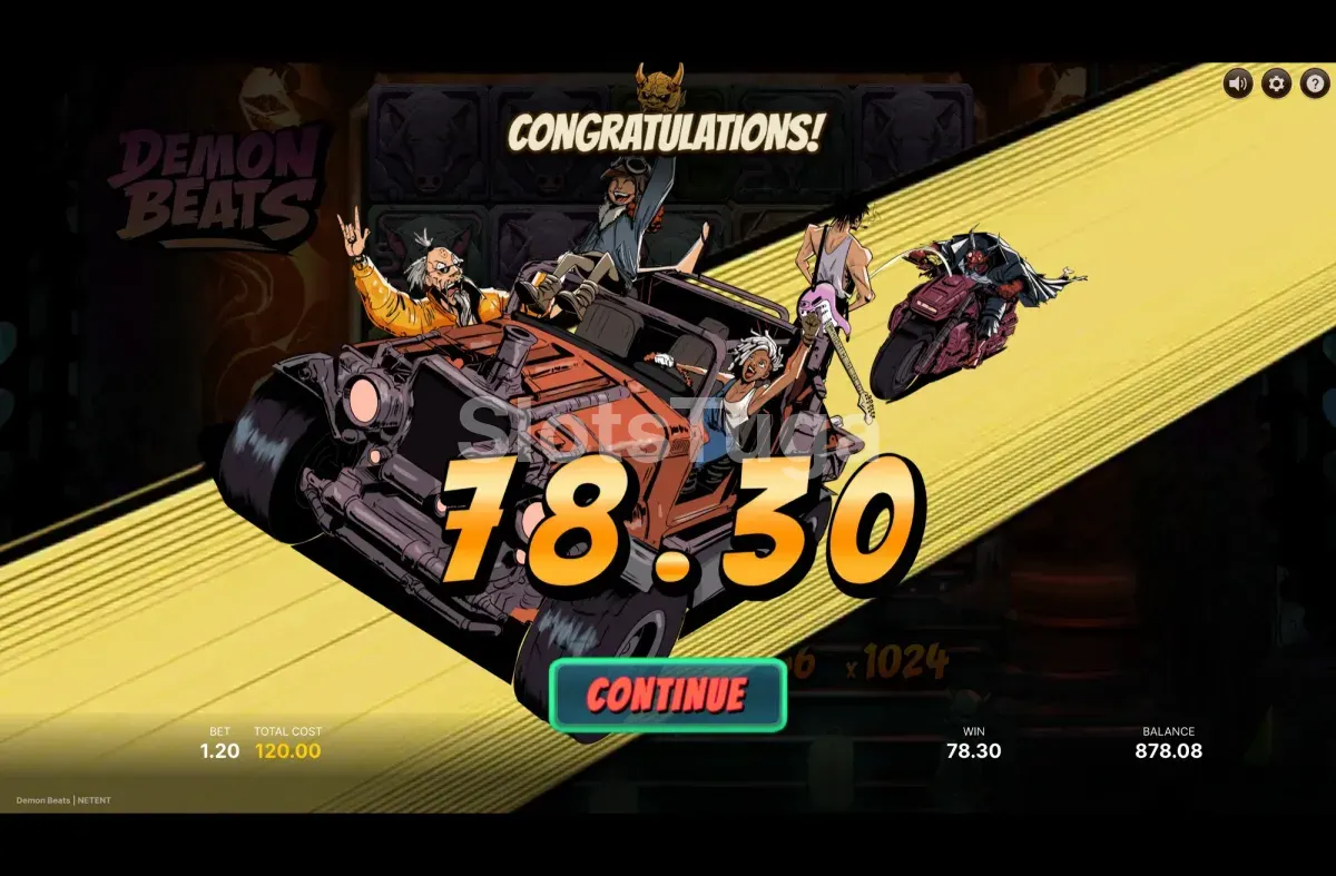 Sequência de contagem de um ganho grande em Demon Beats
