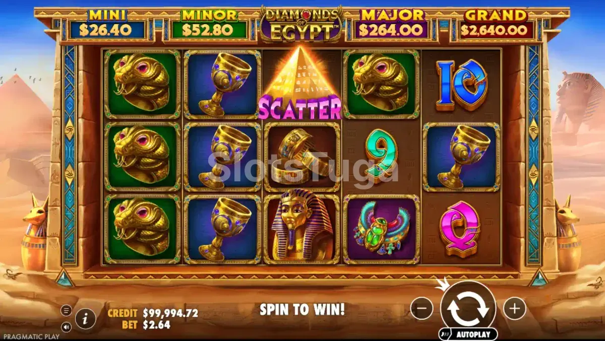 Bônus de giros grátis em ação na Diamonds of Egypt
