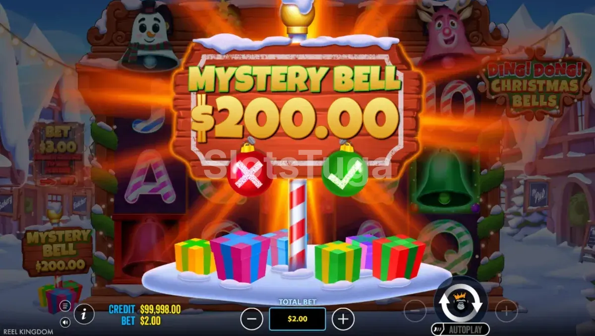 Tela de compra de bônus da Ding Dong Christmas Bells