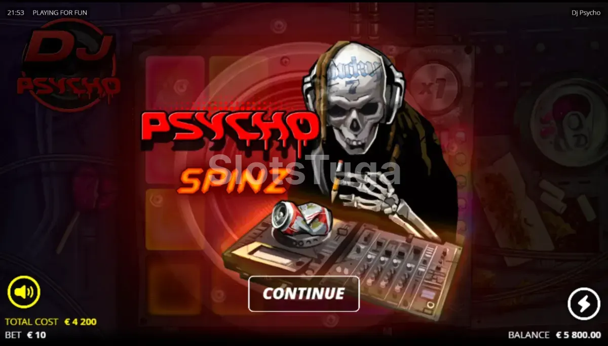 Rodadas grátis ativadas na slot DJ Psycho com multiplicadores em ação