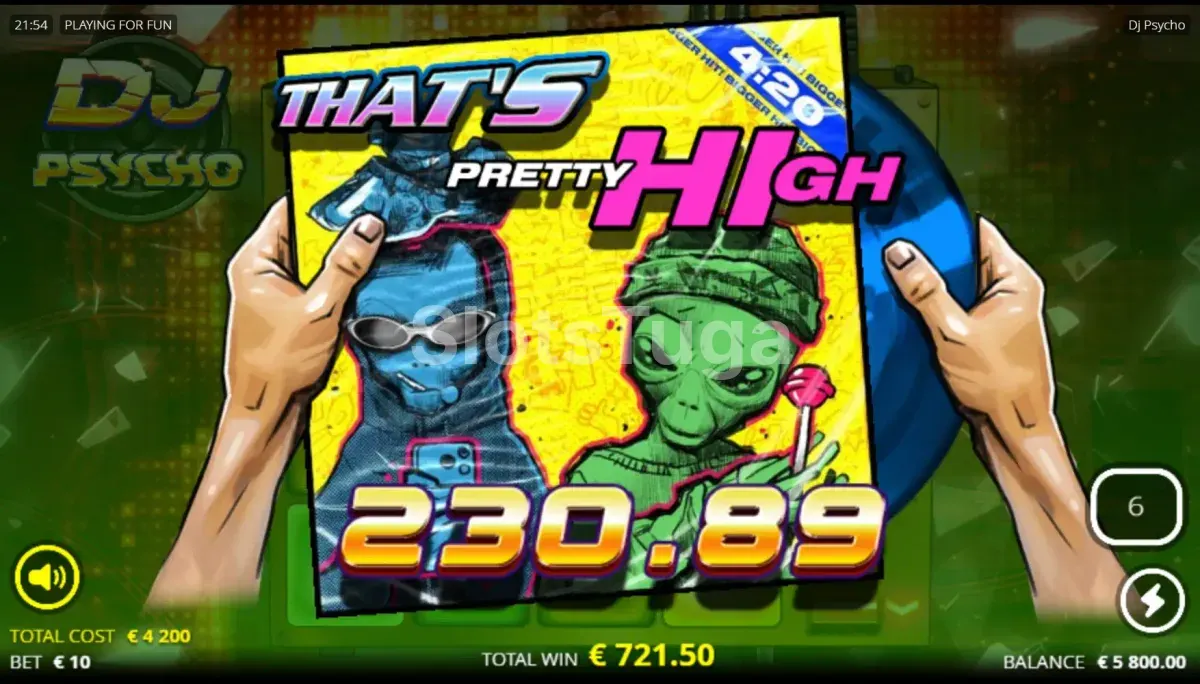 Grande vitória na slot DJ Psycho com multiplicador alto