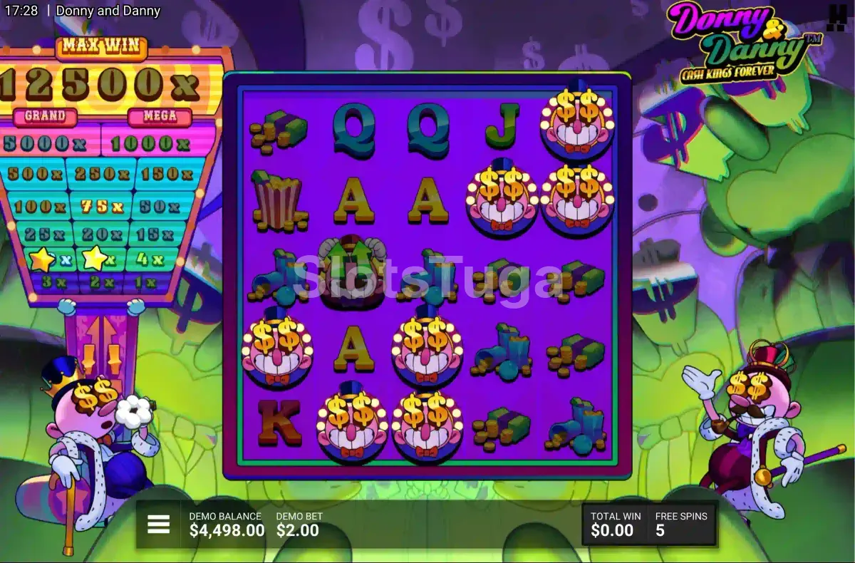 Modo de Free Spins ativado na slot Donny And Danny