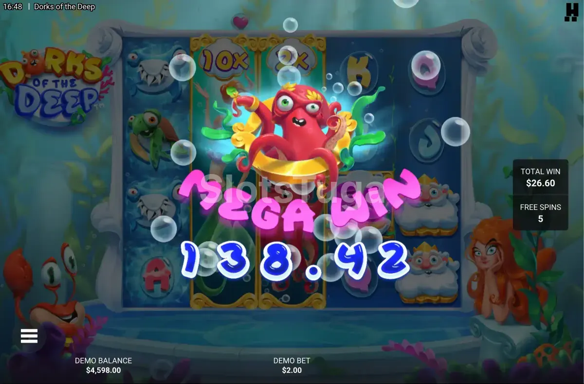 Big win no Dorks of the Deep com multiplicador alto