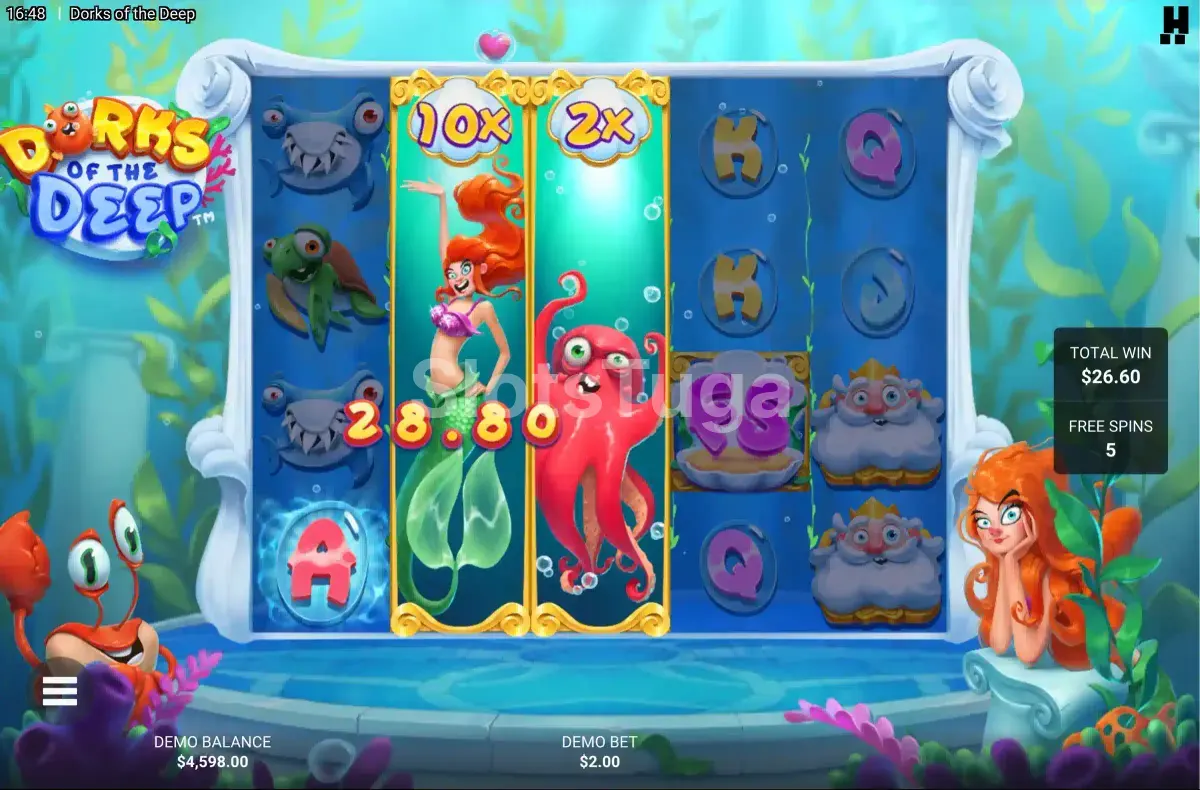 Rodadas grátis ativadas no Dorks of the Deep com multiplicadores
