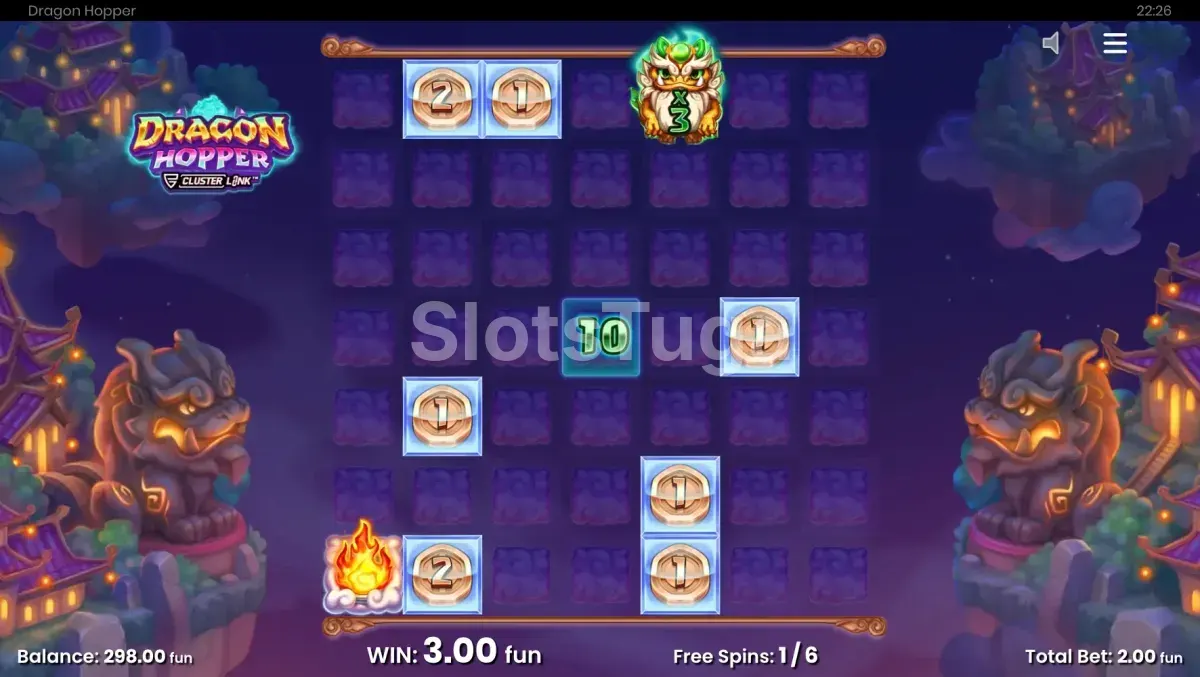 Modo de giros grátis do Dragon Hopper com Bubble symbols ativos