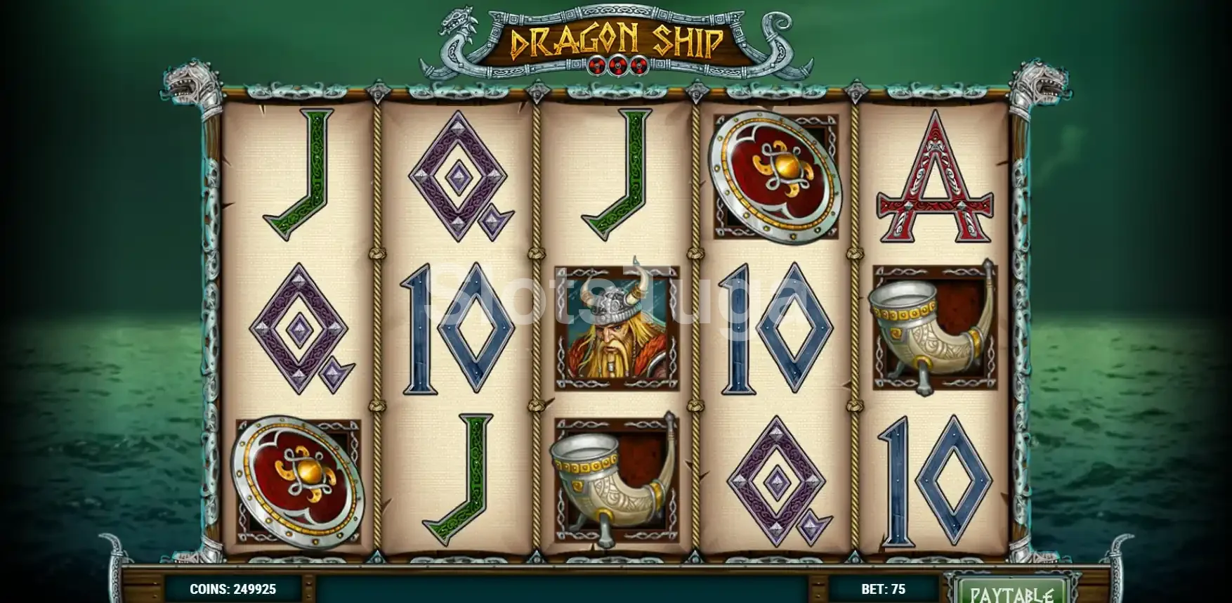Jogo base da Dragon Ship com rouleaux em ação