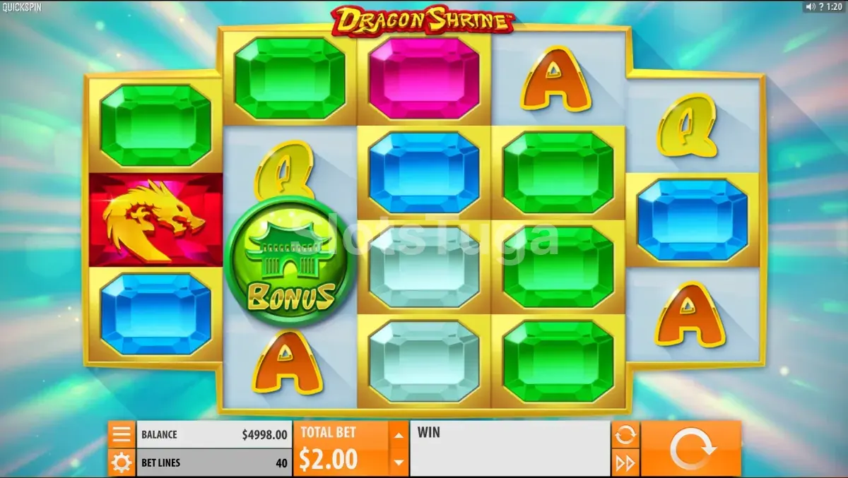 Jogo base da Dragon Shrine com rolos iluminados